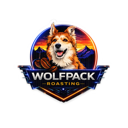 Wolfpack Roasting Kiss-Cut Sticker — Coffee Brand Logo Sticker