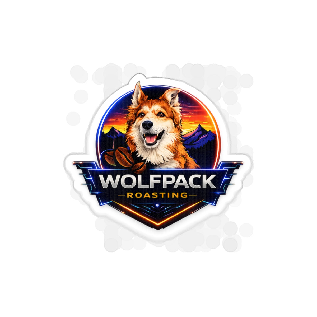 Wolfpack Roasting Die-Cut Sticker — Husky Dog Logo Sticker for Coffee Lovers, Laptops & Water Bottles