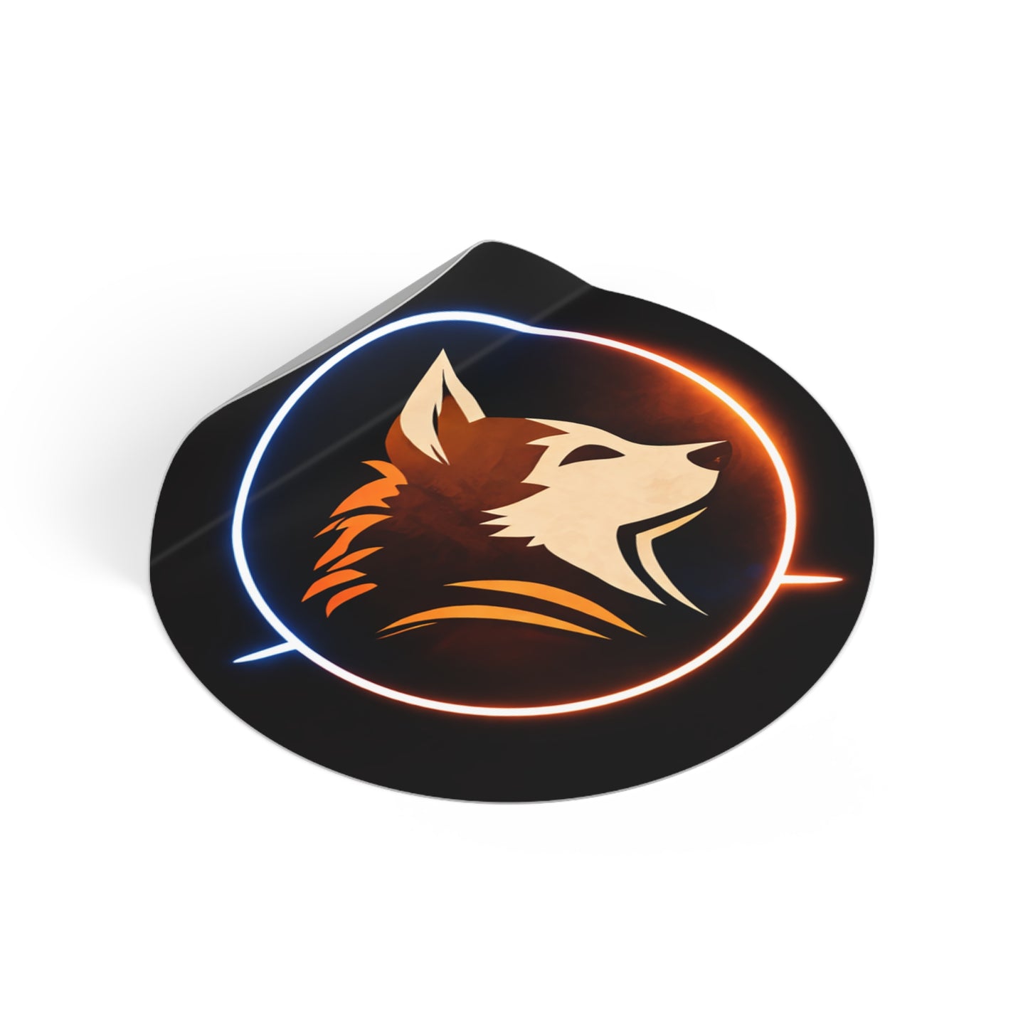 Wolf Emblem Vinyl Sticker — Neon Circle Hunting Pack Decal