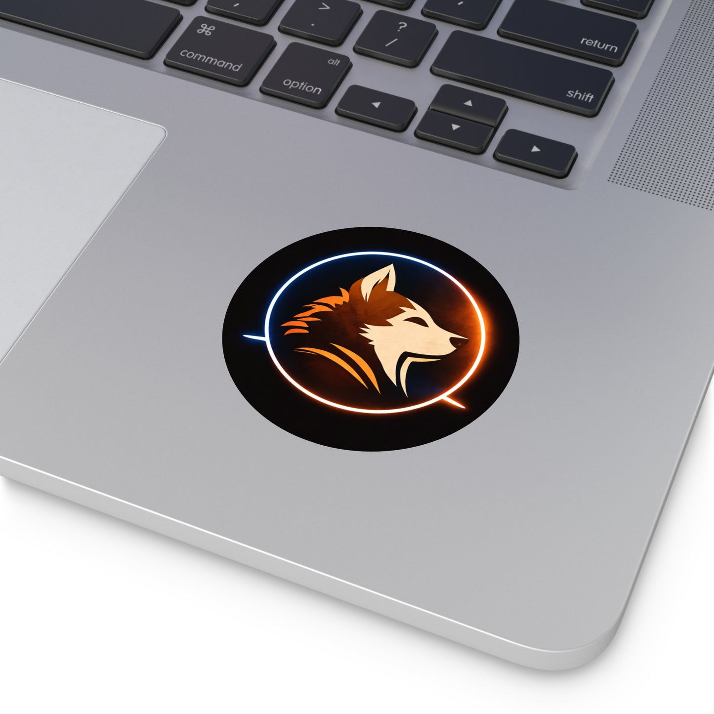Wolf Emblem Vinyl Sticker — Neon Circle Hunting Pack Decal