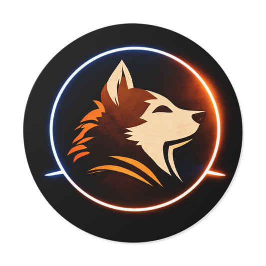 Wolf Emblem Vinyl Sticker — Neon Circle Hunting Pack Decal