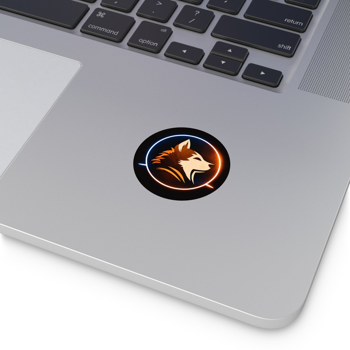 Wolf Emblem Vinyl Sticker — Neon Circle Hunting Pack Decal